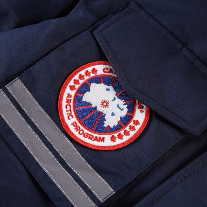 Canada Goose Snow Mantra Navy Reflective Stripe Extreme Cold Parka Men Women