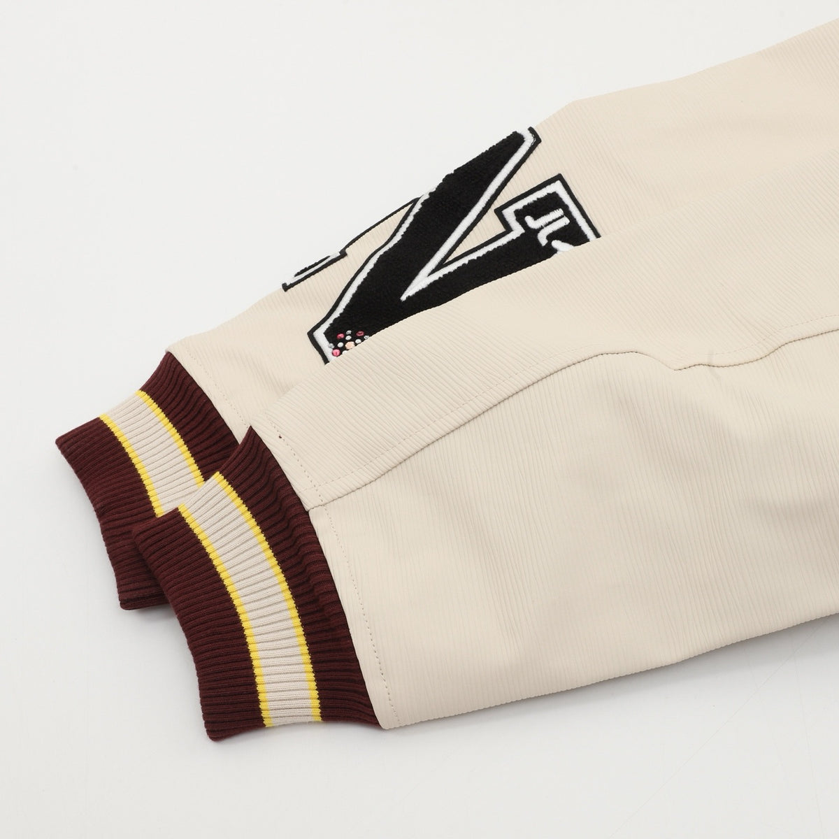 LV x Nigo Burgundy Letter Patch Varsity Jacket Vintage Baseball Coat Streetwear unisex Burgundy & Off-white