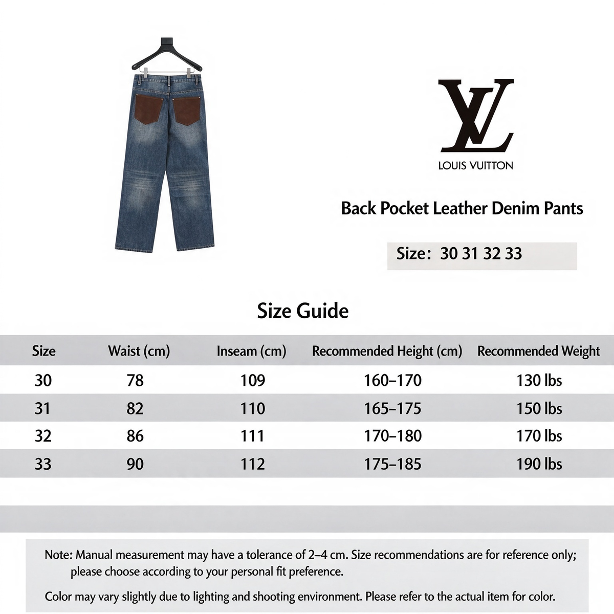 Louis Vuitton Vintage Wash Wide Leg Denim Jeans Men Luxury Straight Denim Pants Dark Vintage Blue