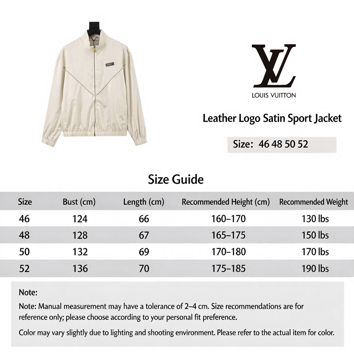 Louis Vuitton V-Seam Panel Bomber Jacket Streetwear Wind Coat Unisex Cream Off White