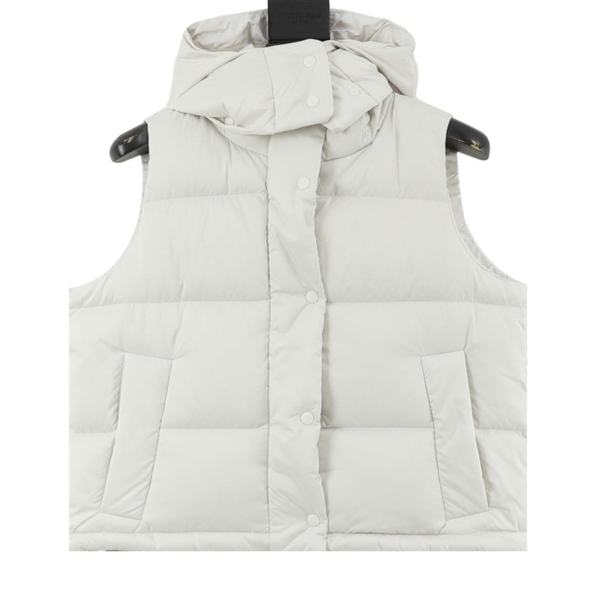 Lululemon Quilted Hood Puffer Vest Snap Button Sleeveless Warm Gilet Unisex White