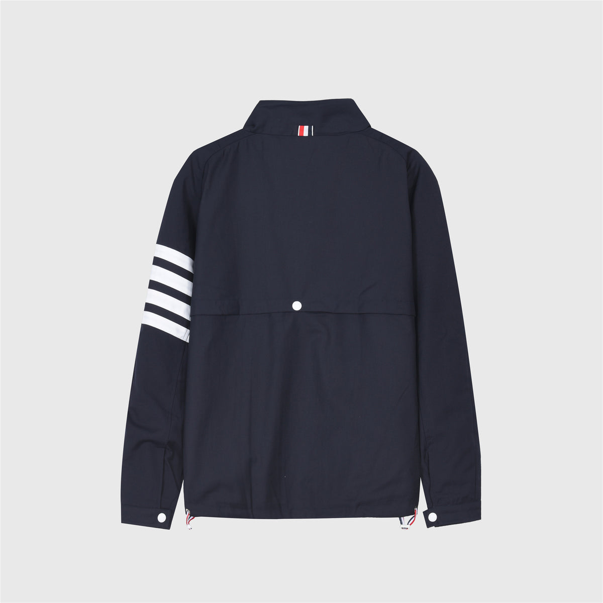 Thom Browne Navy 4-Bar Stand Collar Windbreaker Jacket Unisex
