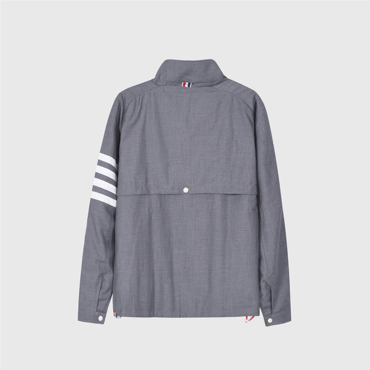 Thom Browne Medium Grey 4-Bar Double Zipper Stand Collar Jacket Unisex
