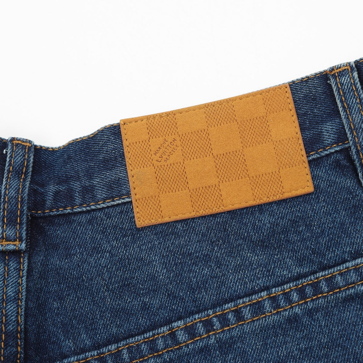 Louis Vuitton Luxury Monogram Cuffed Hem Loose Fit Denim Trousers Unisex