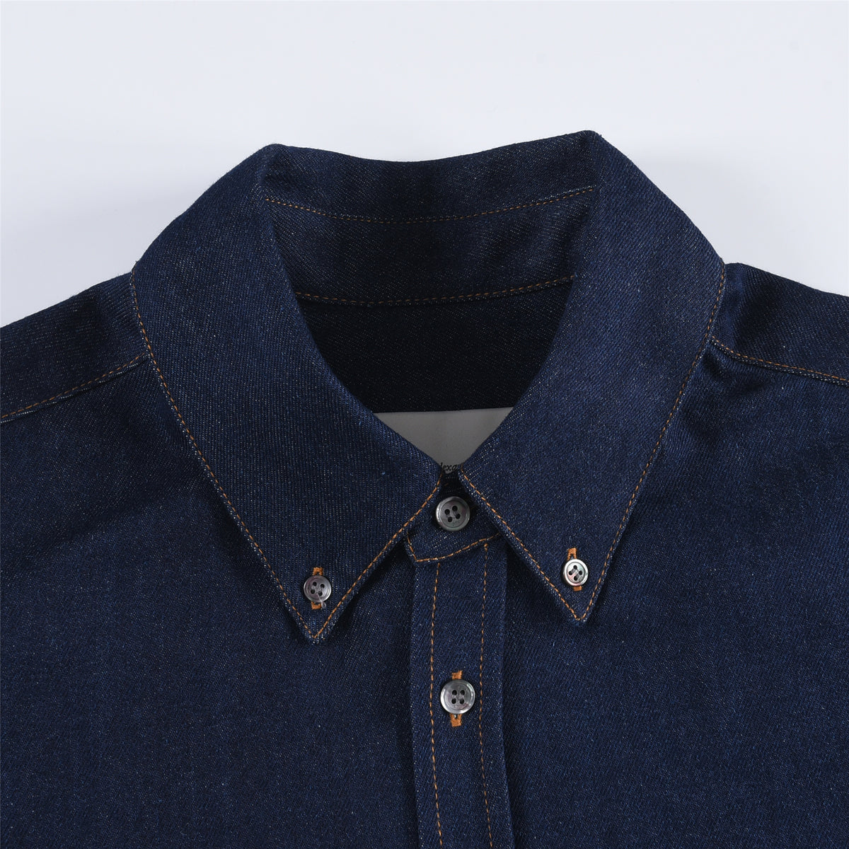 AMI Paris Small Heart Logo Dark Denim Long Sleeve Shirt Unisex