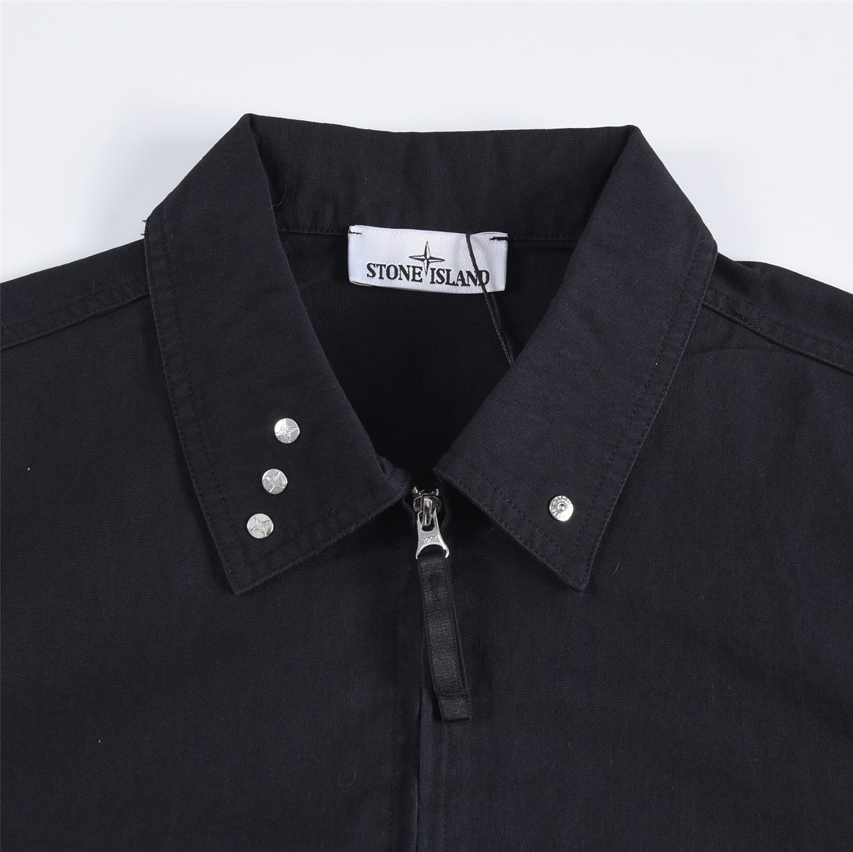 Stone Island Navy Field Jacket Unisex Zip Up Collared Overshirt Compass Badge