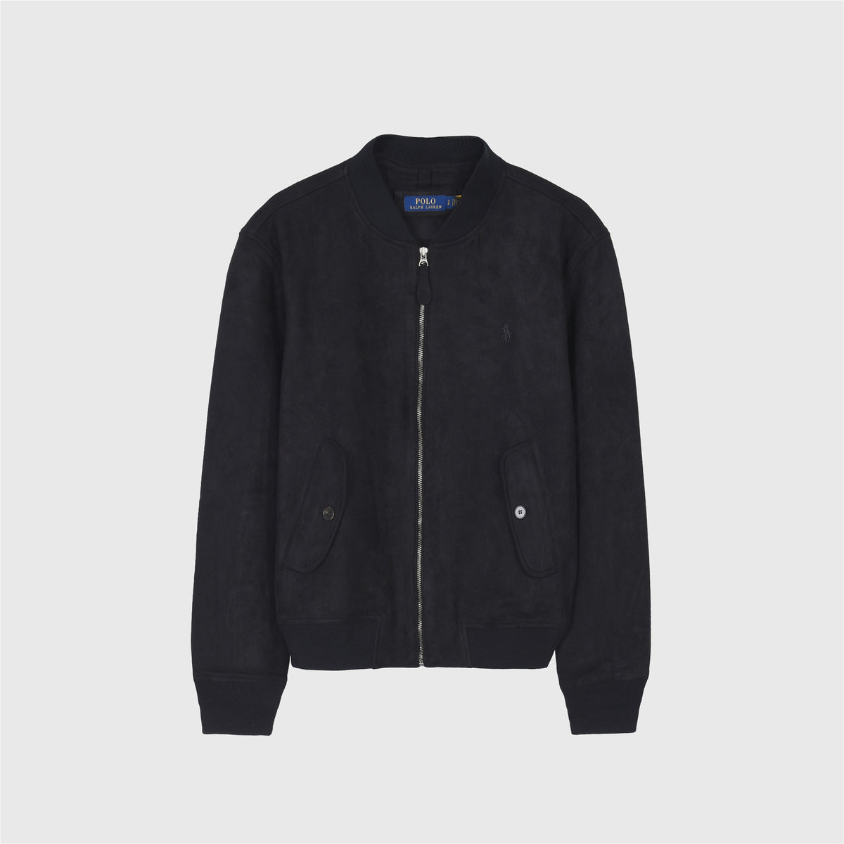 Polo Ralph Lauren Black Suede Effect Bomber Jacket Small Pony Logo Unisex