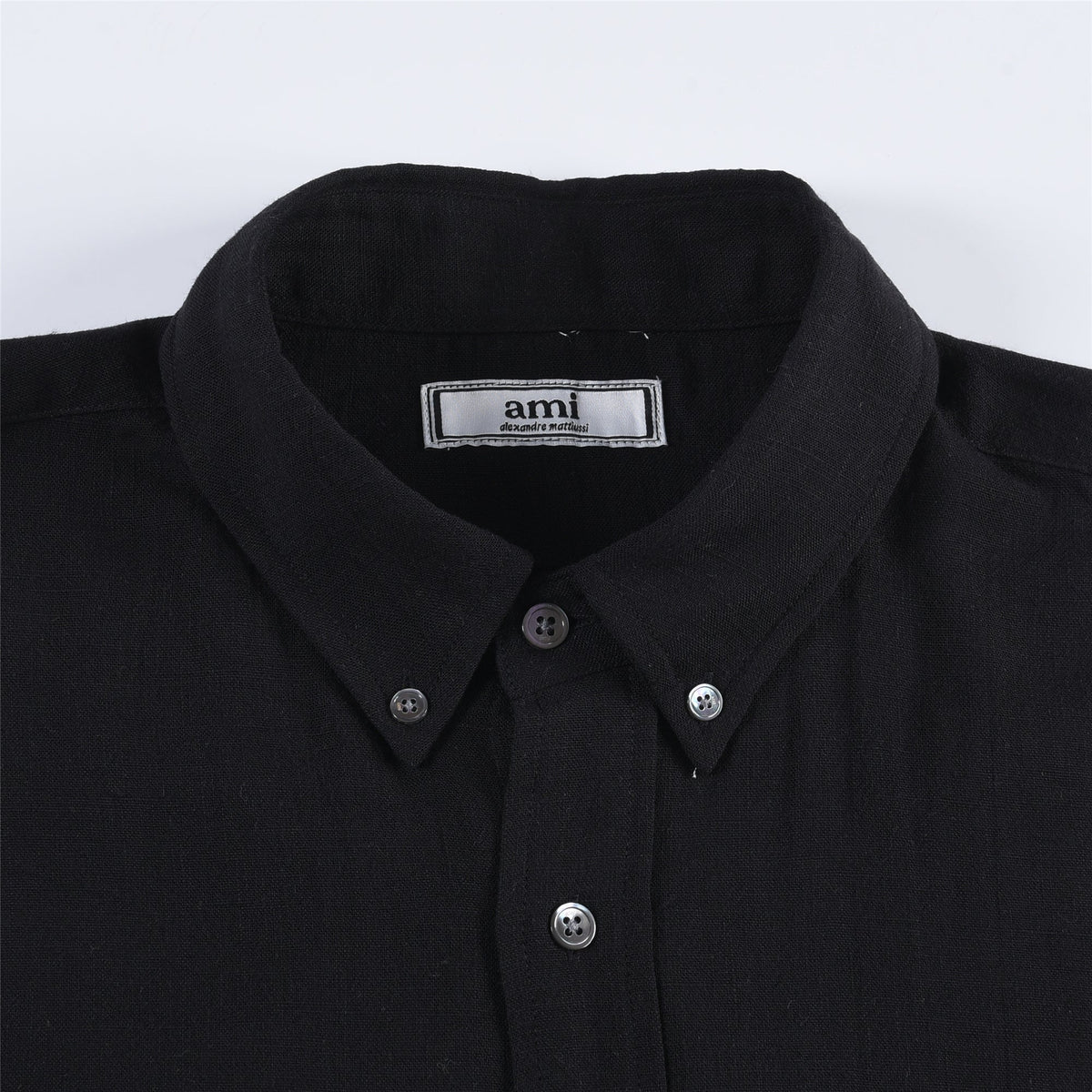 AMI Paris Black Heart A Logo Long Sleeve Button Down Shirt Unisex