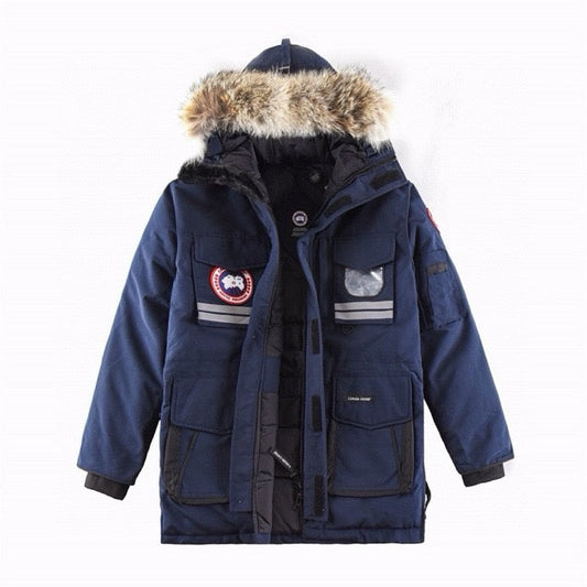 Canada Goose Snow Mantra Navy Reflective Stripe Extreme Cold Parka Men Women