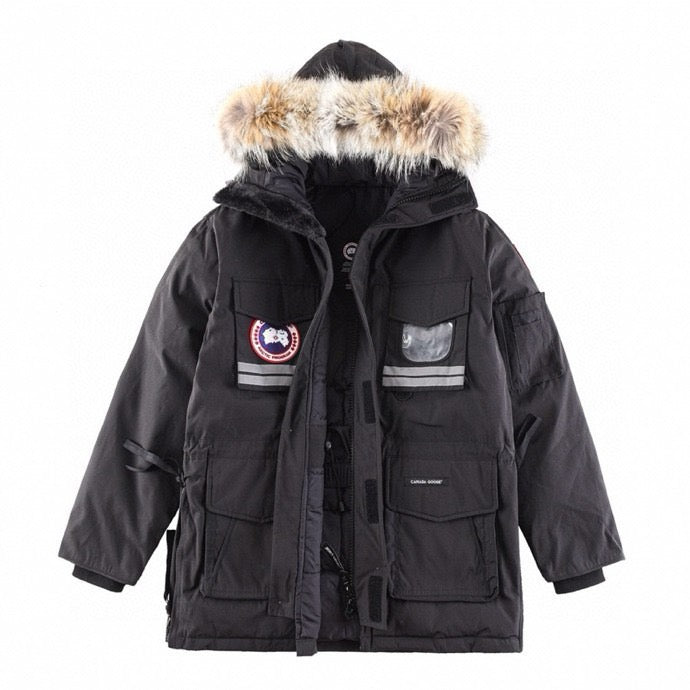 Canada Goose Snow Mantra Black Reflective Stripe Extreme Cold Parka Men Women