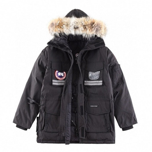 Canada Goose Snow Mantra Black Reflective Stripe Extreme Cold Parka Men Women