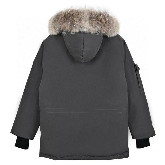 Canada Goose Expedition Grey Black Logo Winter Parka Men Women