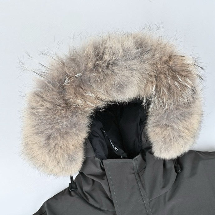Canada Goose Expedition Grey Black Logo Winter Parka Men Women