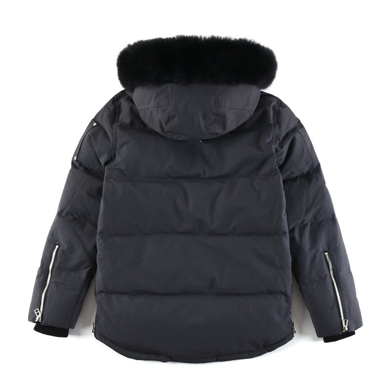 Moose Knuckles 3Q Dark Grey Quilted Winter Parka Men Women