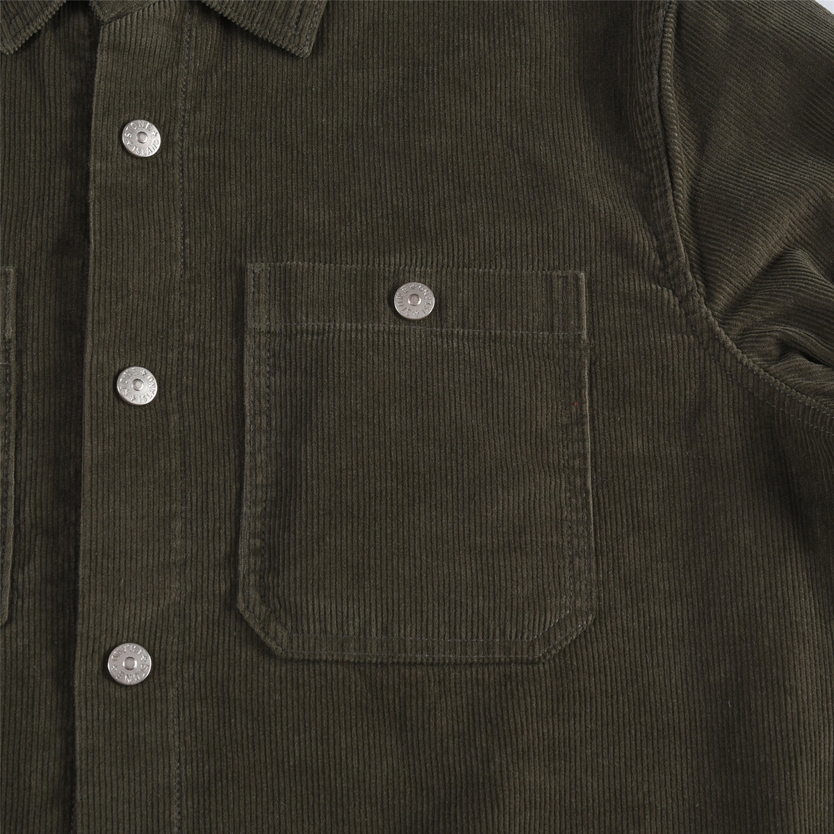 Stone Island Olive Green Corduroy Overshirt Button Up Shirt Compass Badge Unisex