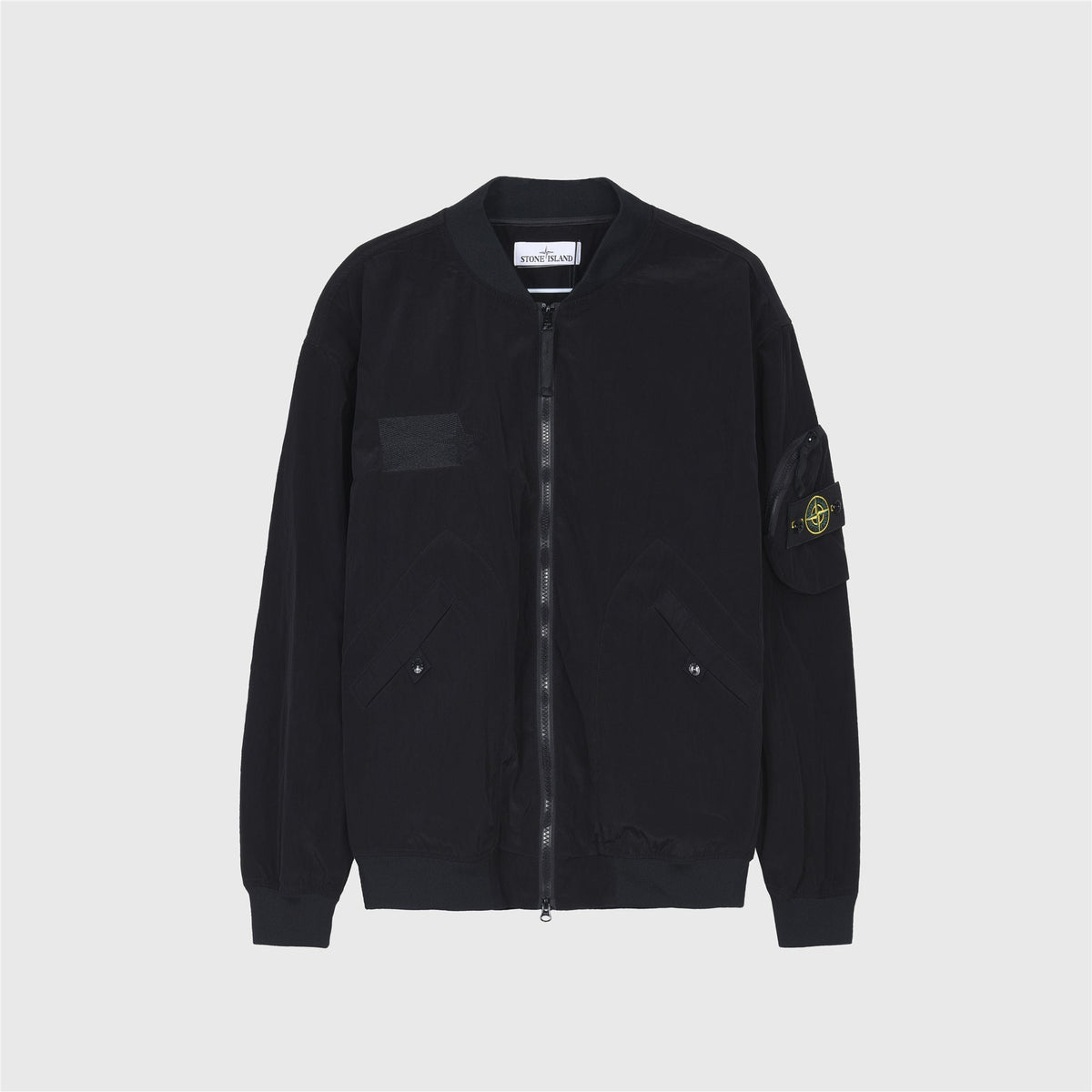 Stone Island Black Nylon Metal Bomber Jacket Zip Up Compass Badge Unisex