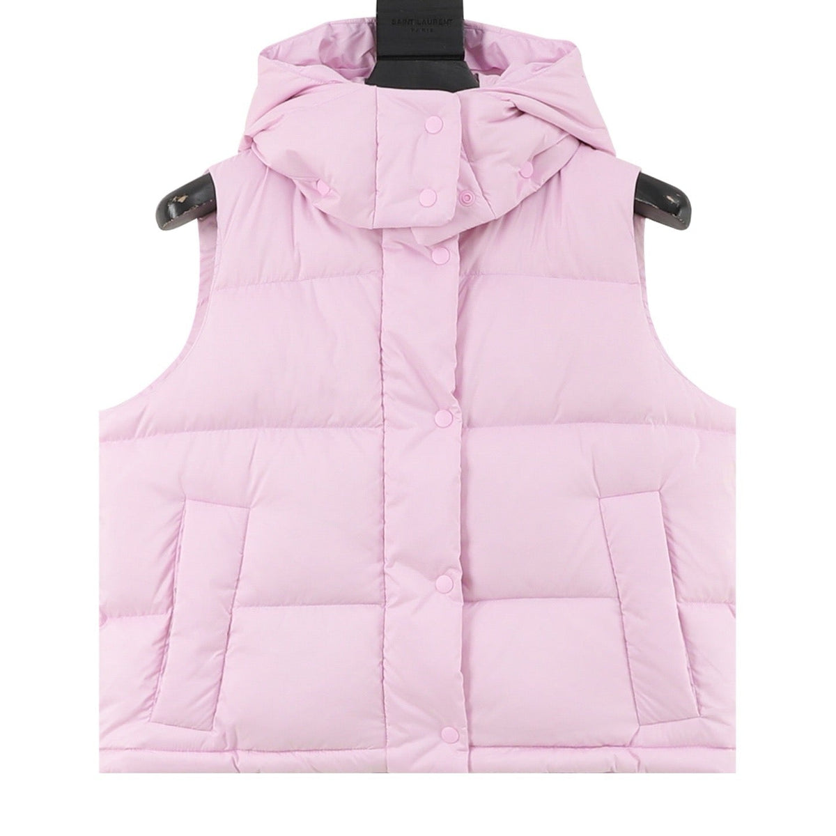 Lululemon Quilted Hood Puffer Vest Snap Button Sleeveless Warm Gilet pink