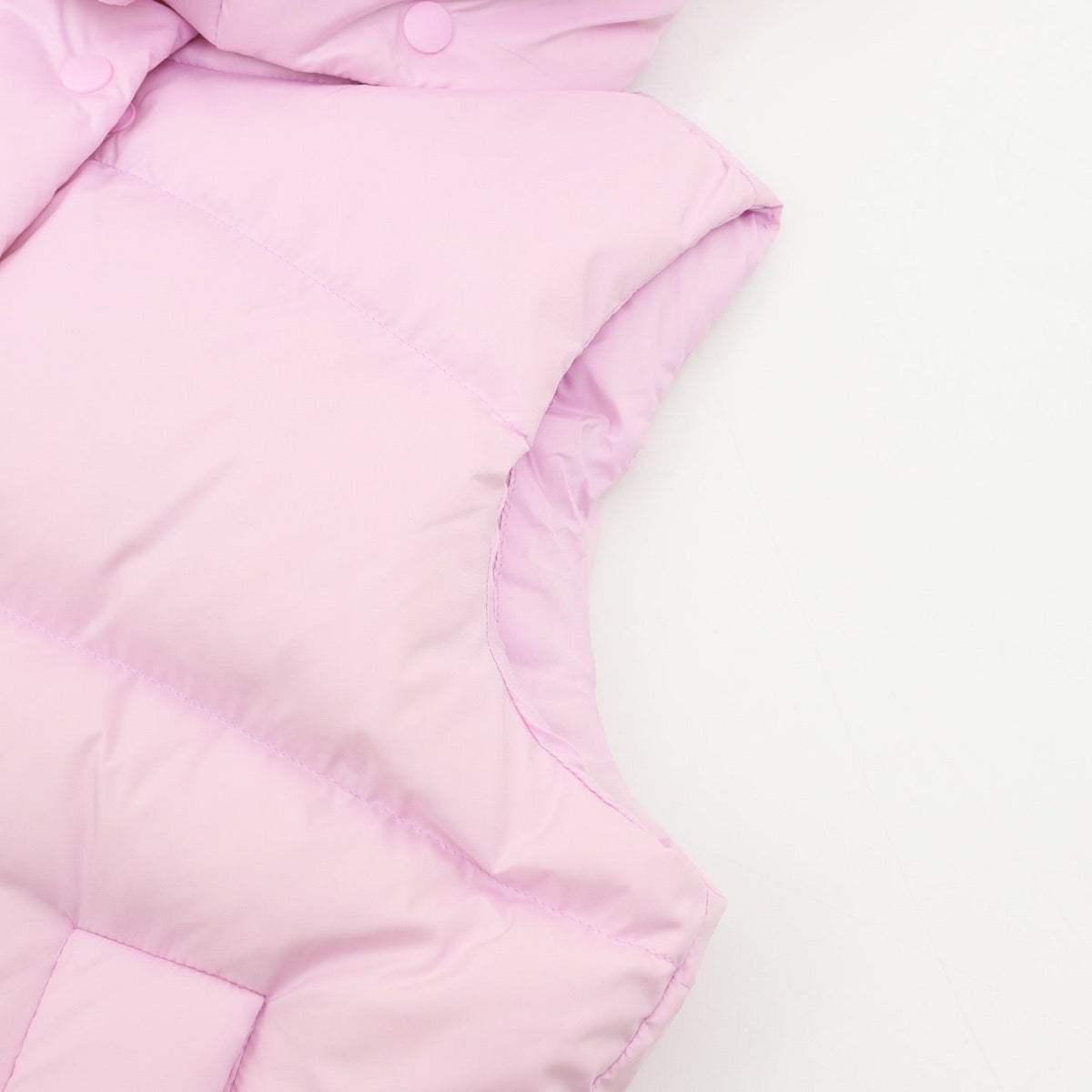 Lululemon Quilted Hood Puffer Vest Snap Button Sleeveless Warm Gilet pink