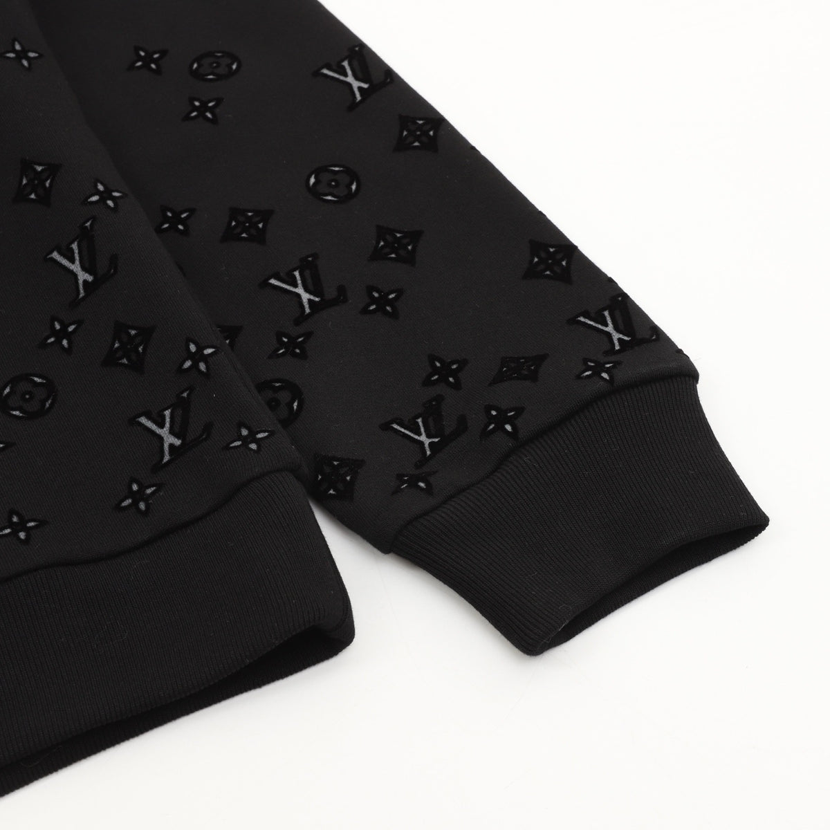 Louis Vuitton 3D Raised Monogram Crewneck Sweatshirt Unisex Pullover Black