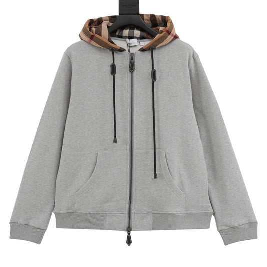 Burberry Vintage Check Hood Lined Full Zip Hoodie