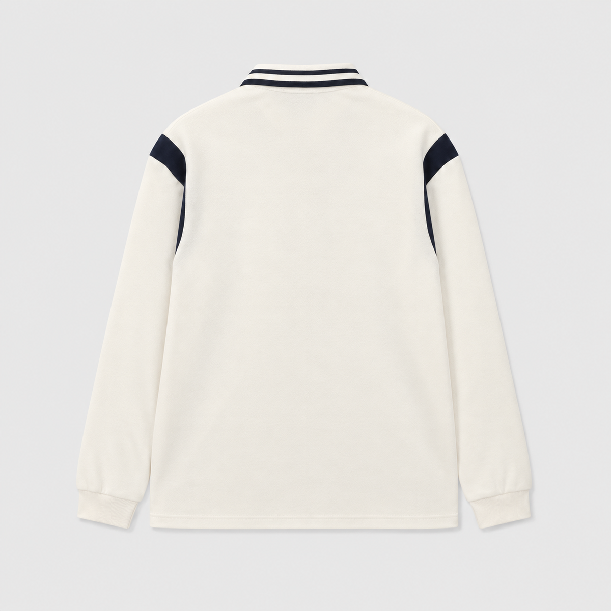 Gucci University Logo Long Sleeve Polo Shirt – Ivory with Striped Collar