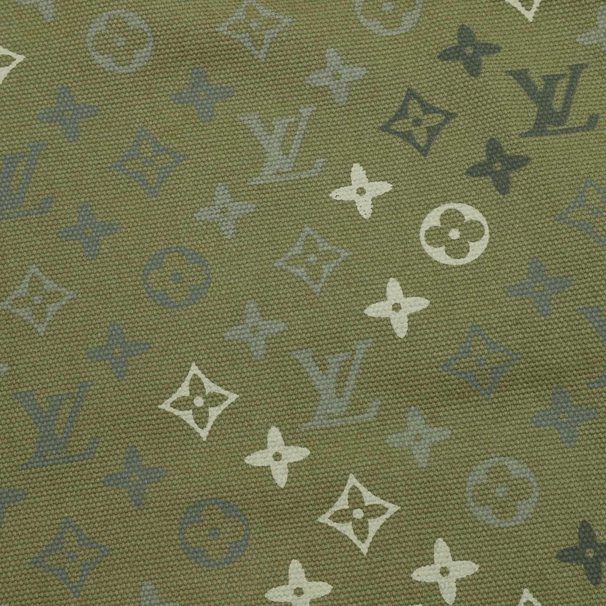 Louis Vuitton Monogram Print Zip Up Hooded Jacket Luxury Hoodie Coat Unisex Olive Green