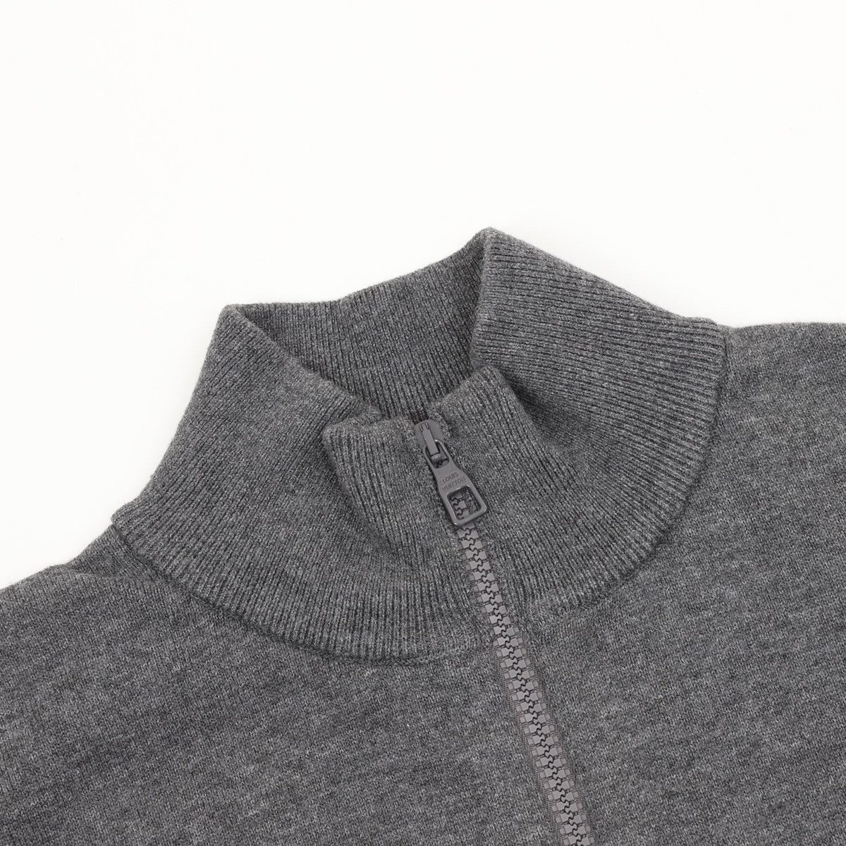 Louis Vuitton Embossed LV Logo Zip Knit Cardigan Unisex Heather Grey Half-Zip Knit Outerwear