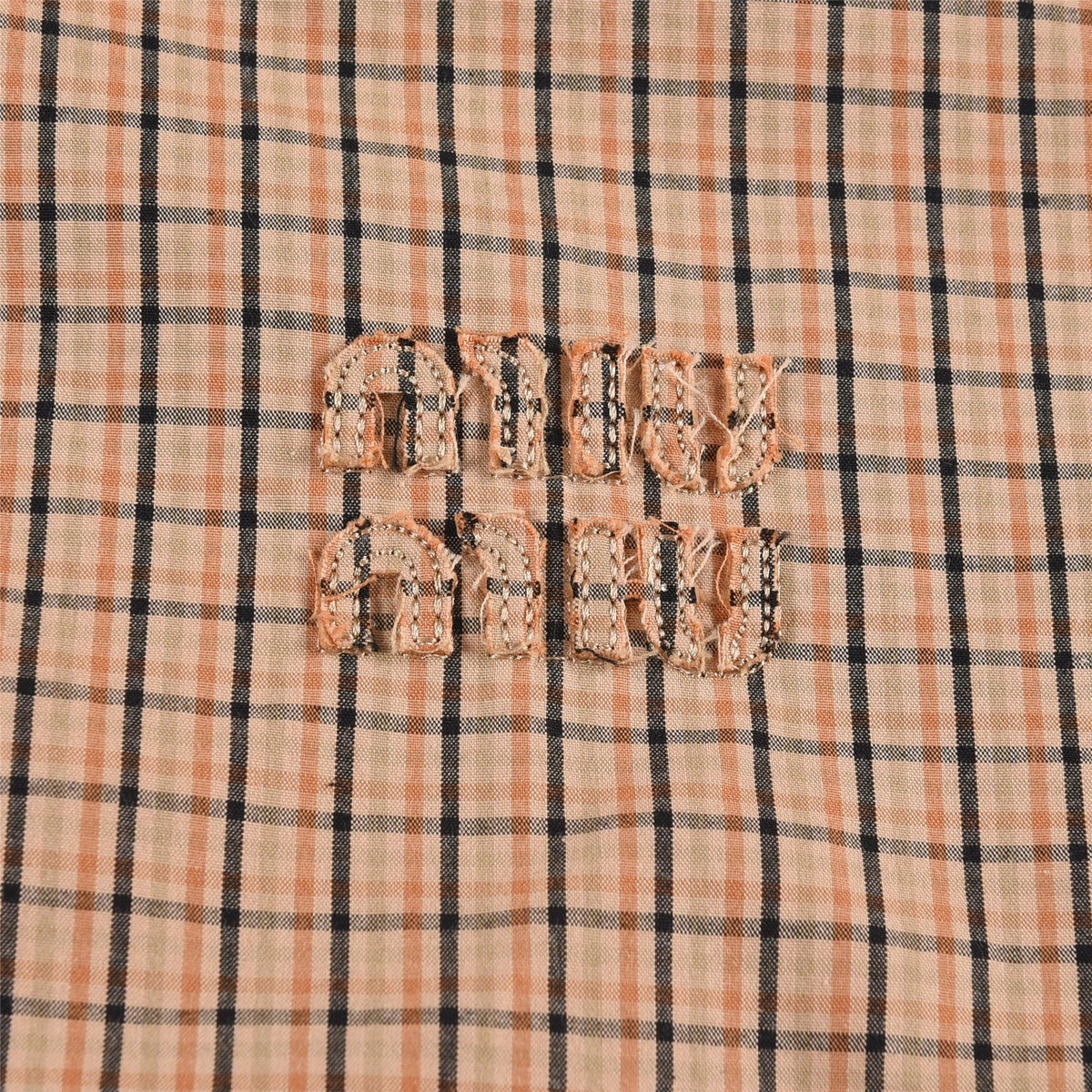 Miu Miu Peach Check Stand Collar Zip Up Jacket Unisex