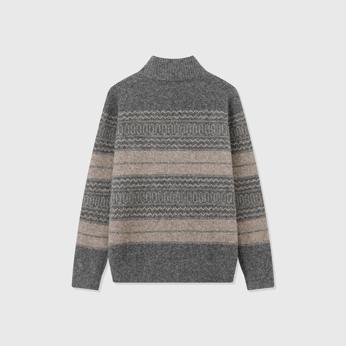 Loewe Fair Isle Jacquard Zip Up Knit Cardigan Wool Blend Sweater