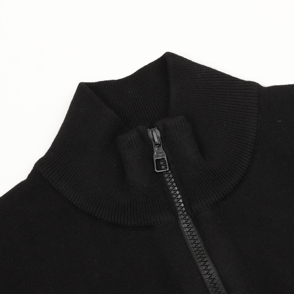 Louis Vuitton Label Patch Turtleneck Knit Sweater Unisex Solid Black Premium Knitwear Solid Black