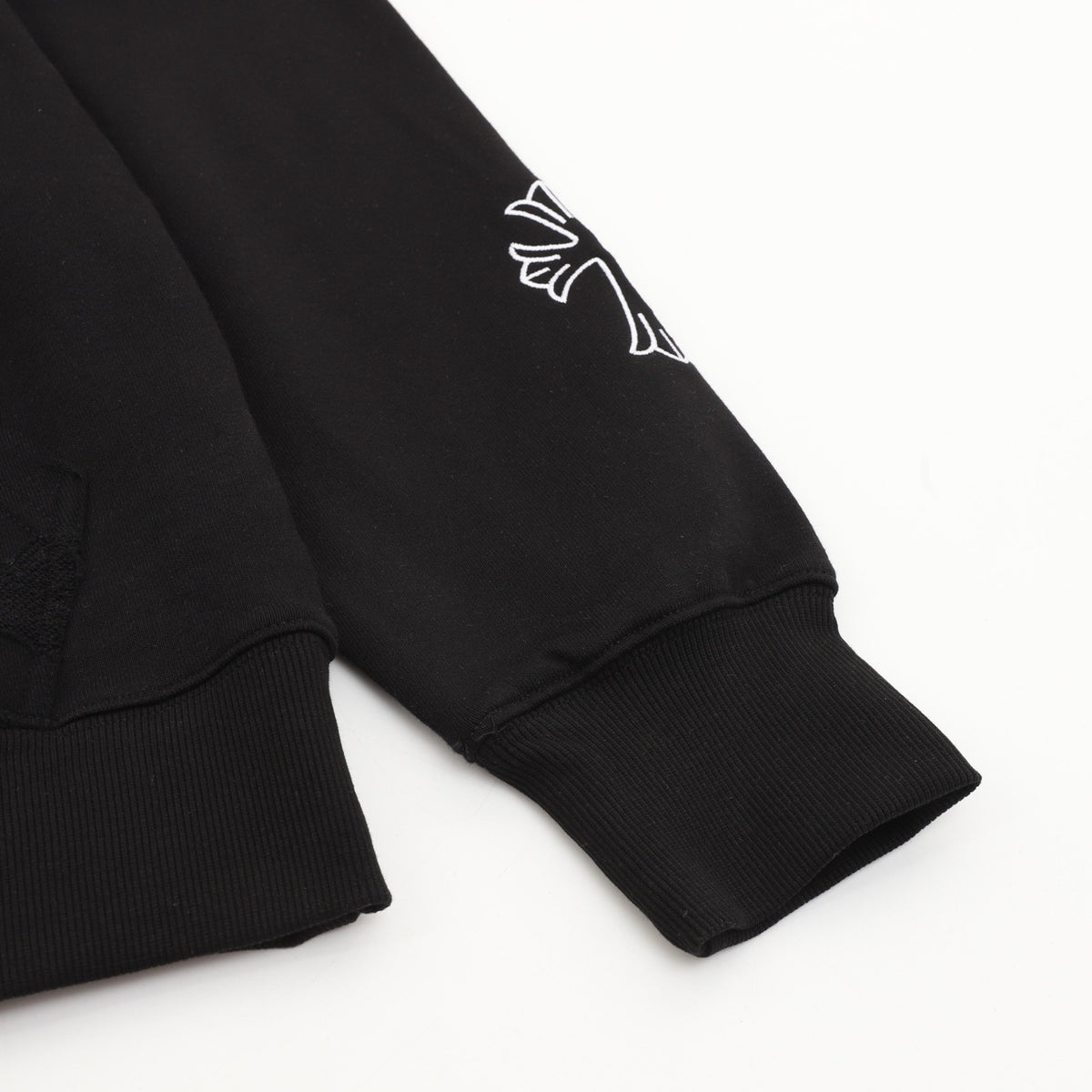 Chrome Hearts Cross Embroidery Hoodie Unisex CH Logo Pullover Sweatshirt Streetwear Black