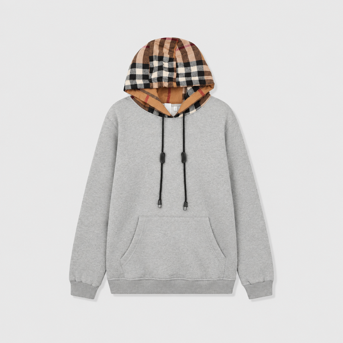 Burberry Heather Grey Vintage Check Hood Panel Hoodie Unisex