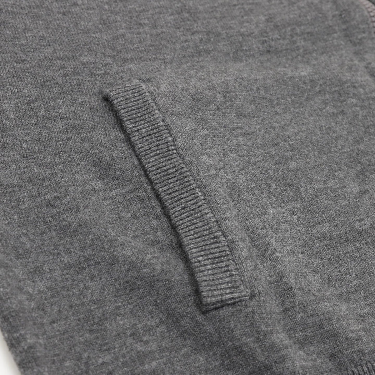Louis Vuitton Embossed LV Logo Zip Knit Cardigan Unisex Heather Grey Half-Zip Knit Outerwear