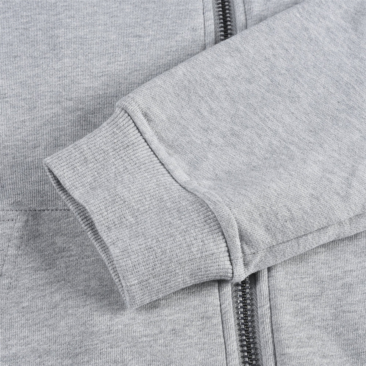 Burberry Heather Grey Square Logo Label Zip Up Hoodie Check Lined Hood Unisex
