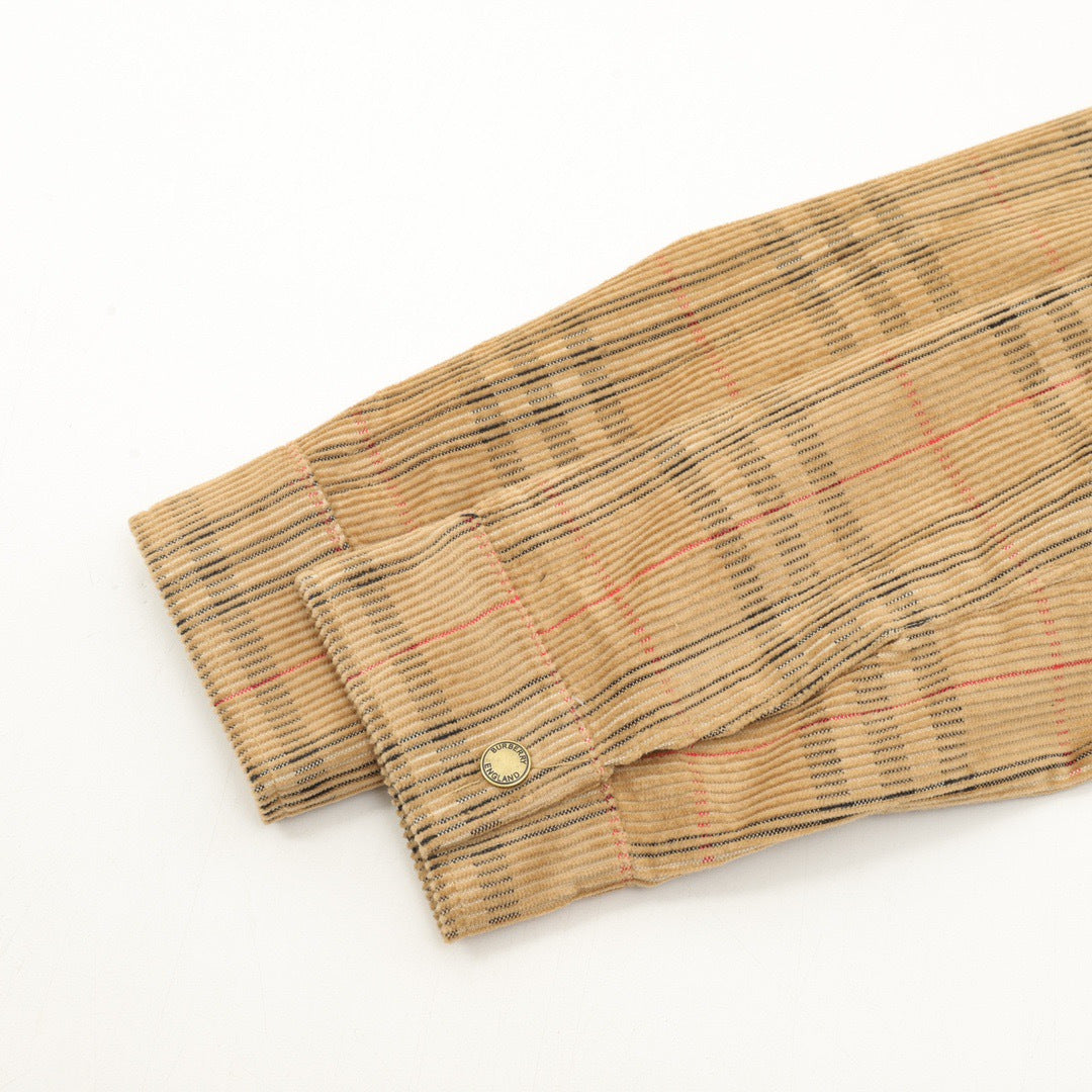 Burberry Vintage Check Corduroy Stand Collar Jacket Unisex