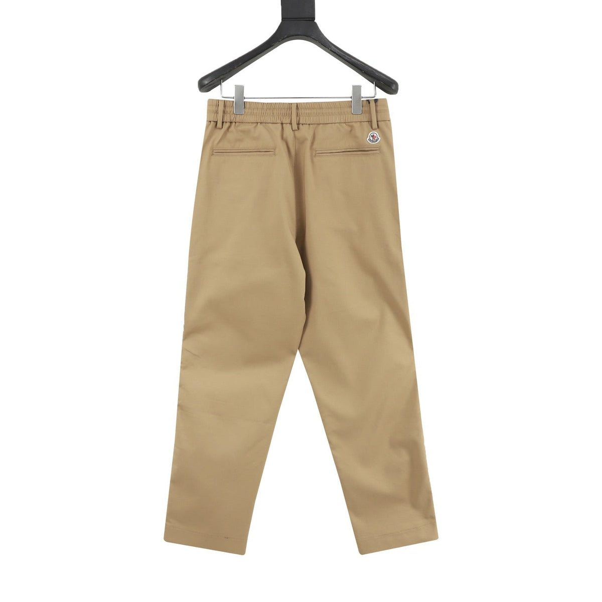 Men Moncler Straight Leg Trousers Two Tone Side Stripe Luxury Daily Pants Khaki with Dark Green Side Stripes