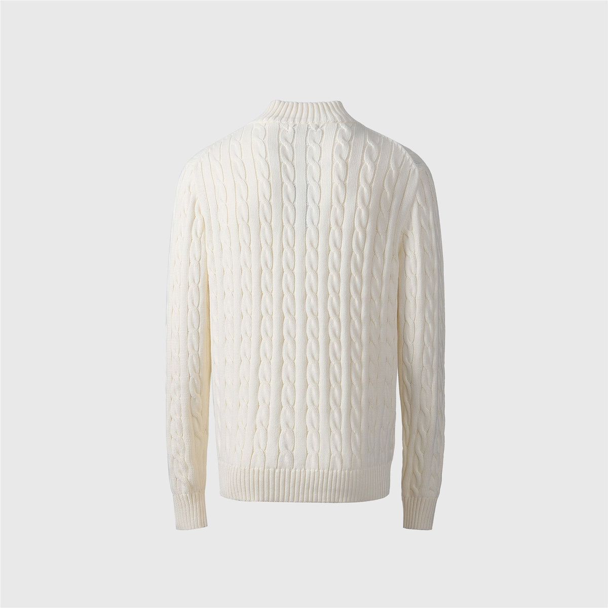 Polo Ralph Lauren Cream Cable Knit Full Zip Sweater Black Pony Logo Unisex