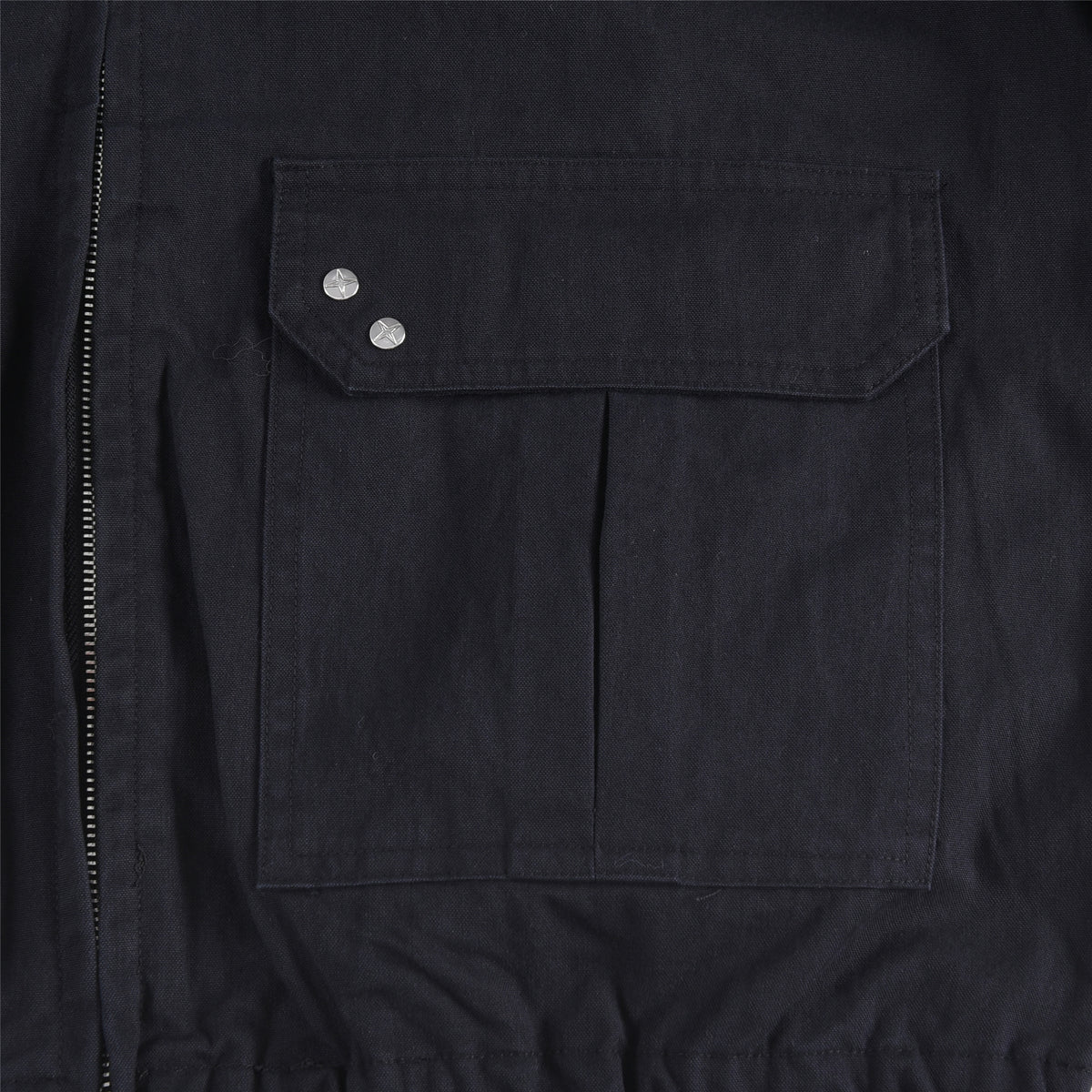 Stone Island Navy Field Jacket Unisex Zip Up Collared Overshirt Compass Badge
