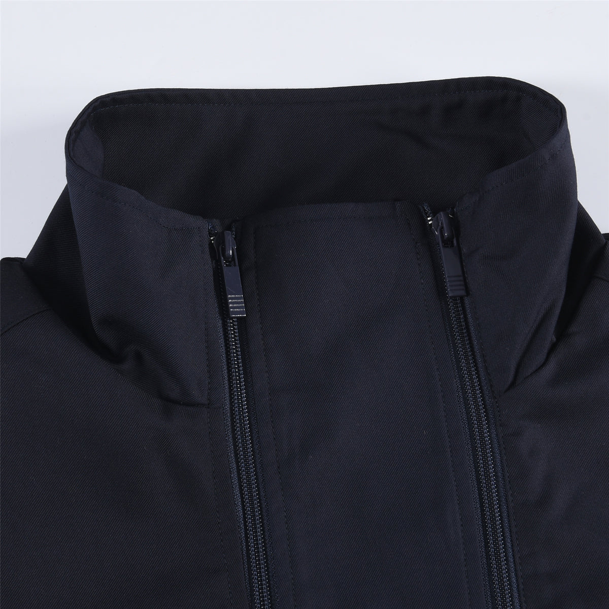 Thom Browne Navy 4-Bar Stand Collar Windbreaker Jacket Unisex