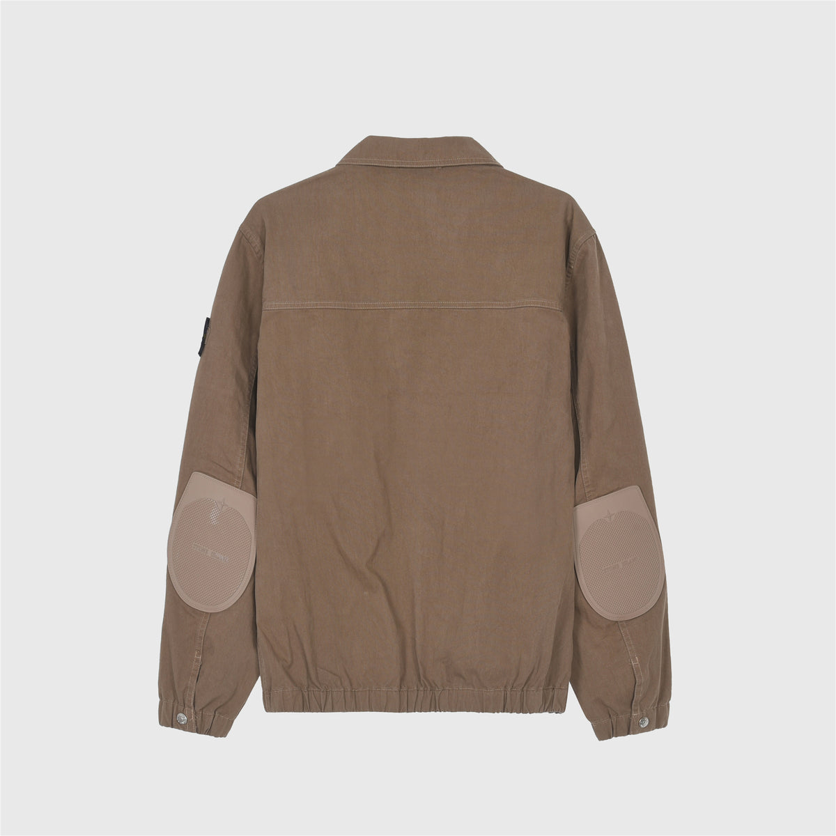 Stone Island Khaki Field Jacket Men Zip Up Collared Overshirt Compass Badge