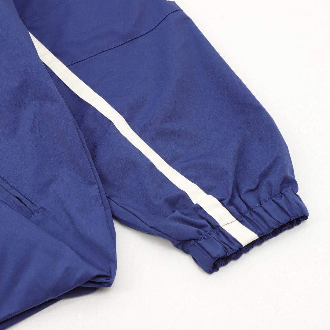 Balenciaga 3B Logo Striped Sport Jacket Full Zip Outerwear Unisex Royal Blue