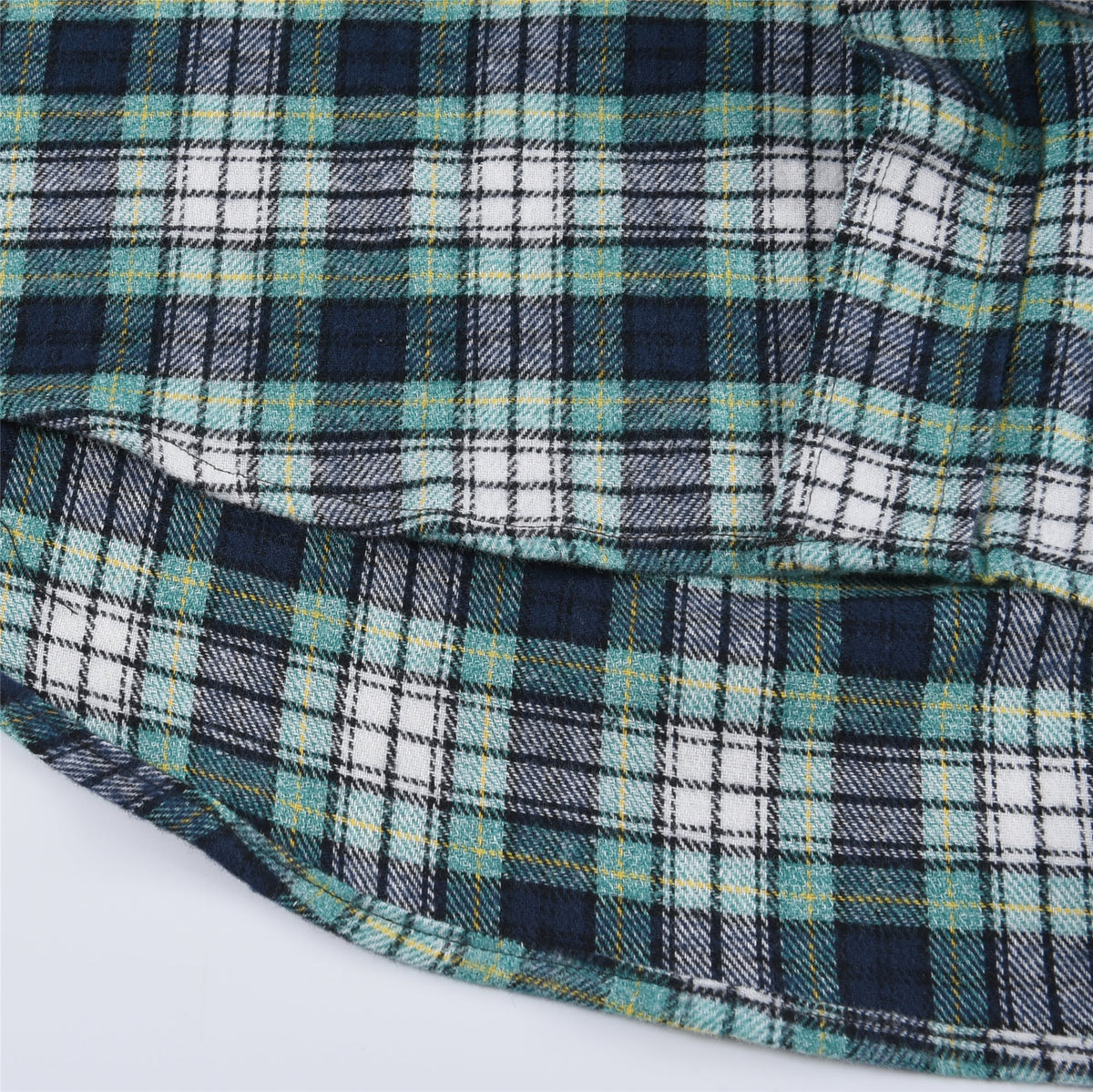 CELINE Plaid Western Shirt – Long Sleeve with Snap Buttons Unisex& Chest Pockets Green Blue