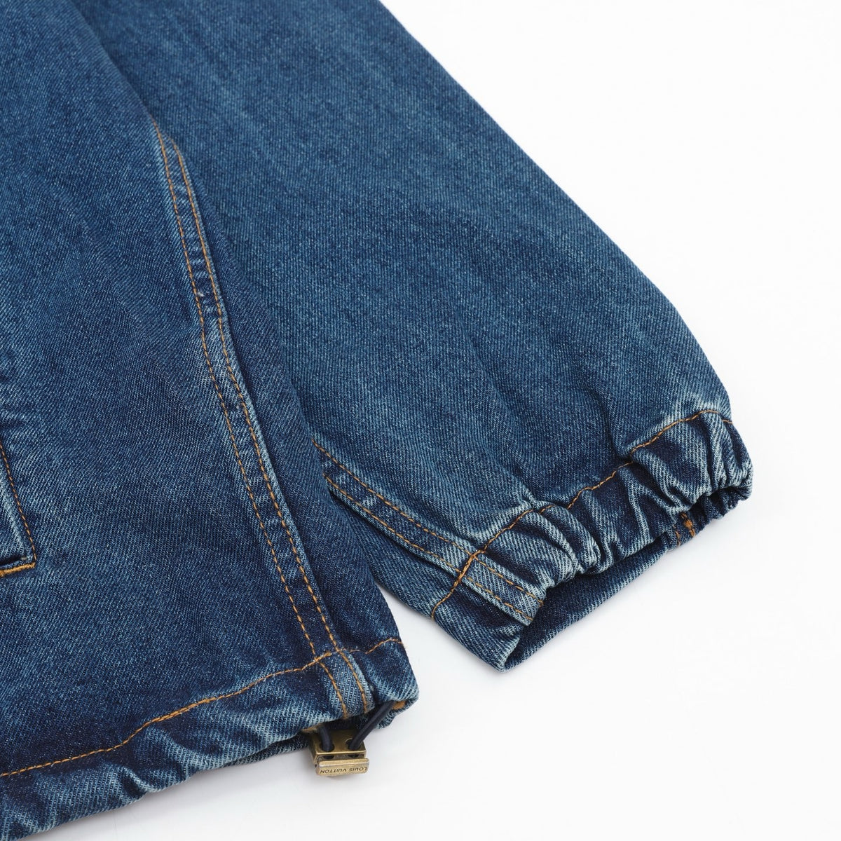 Louis Vuitton Denim Coach / Bomber Jacket with Gold Buttons Unisex Dark Blue