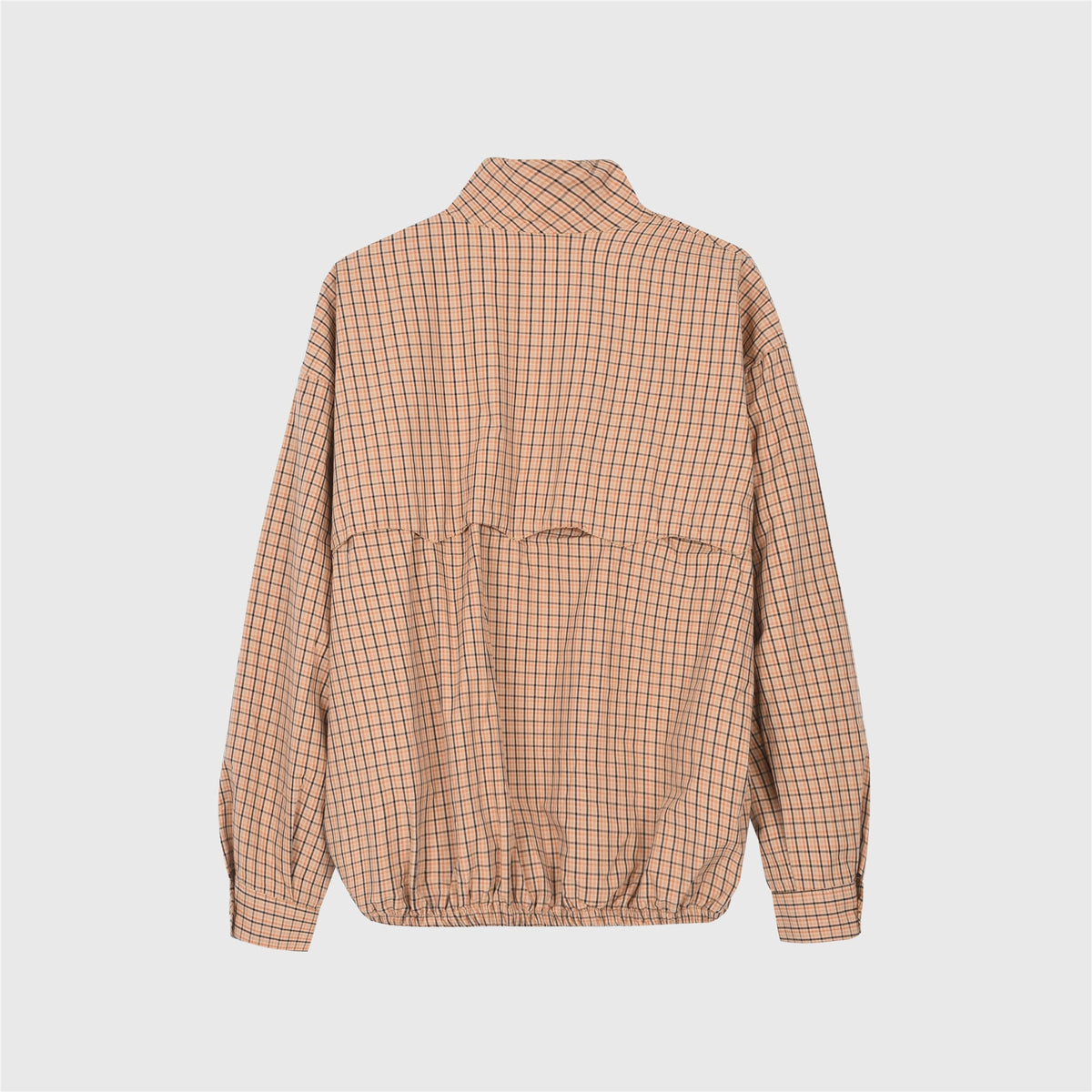 Miu Miu Peach Check Stand Collar Zip Up Jacket Unisex