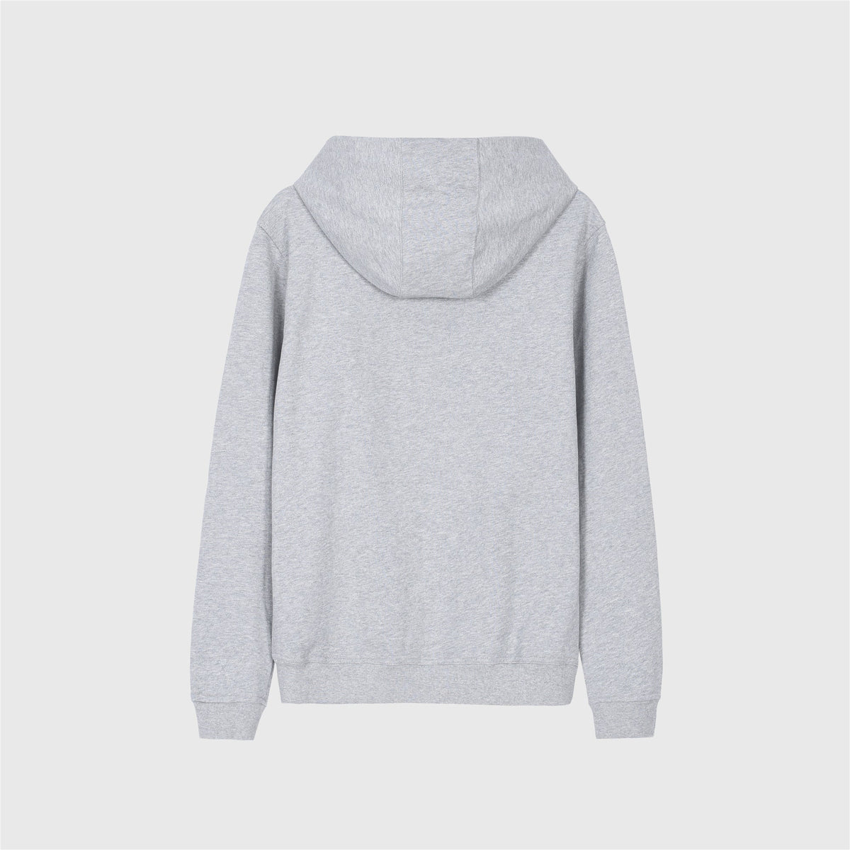 Burberry Heather Grey Square Logo Label Zip Up Hoodie Check Lined Hood Unisex