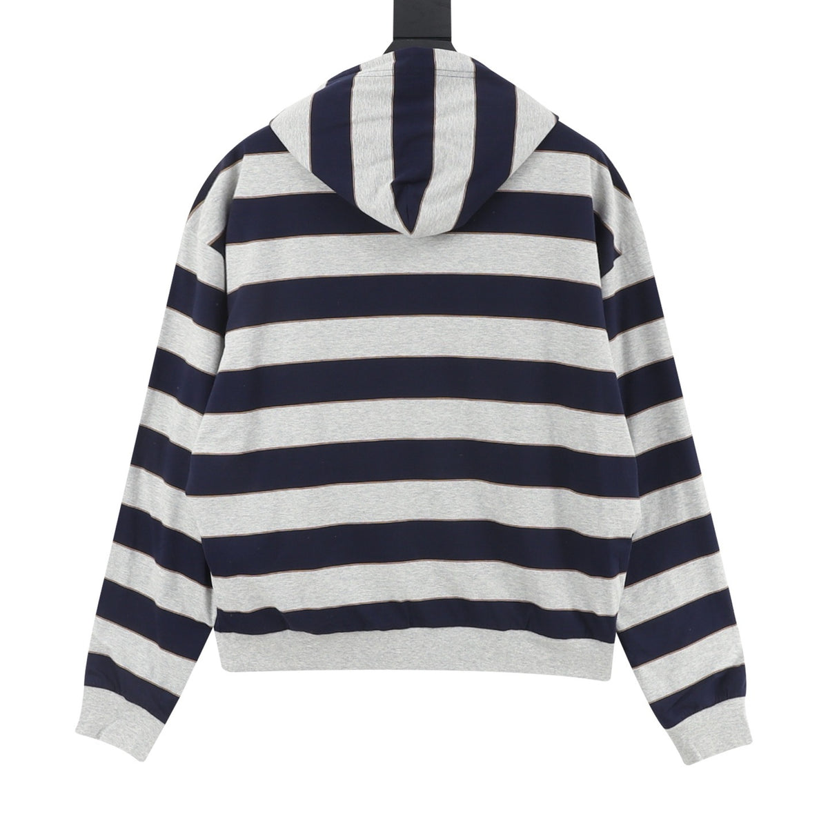 Miu Miu Striped Full Zip Hoodie, Heather Grey Navy
