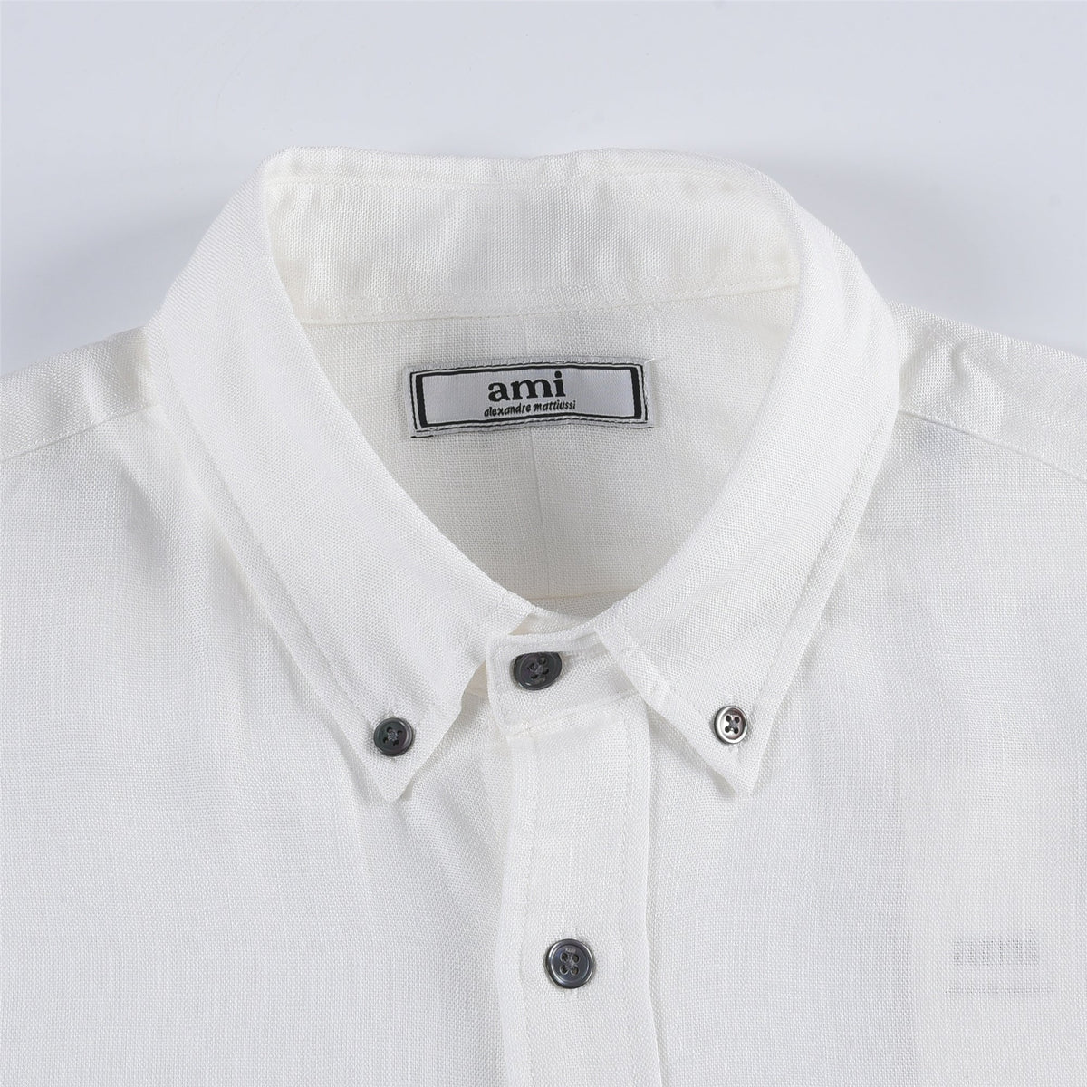 AMI Paris White Heart A Logo Long Sleeve Button Down Shirt Unisex