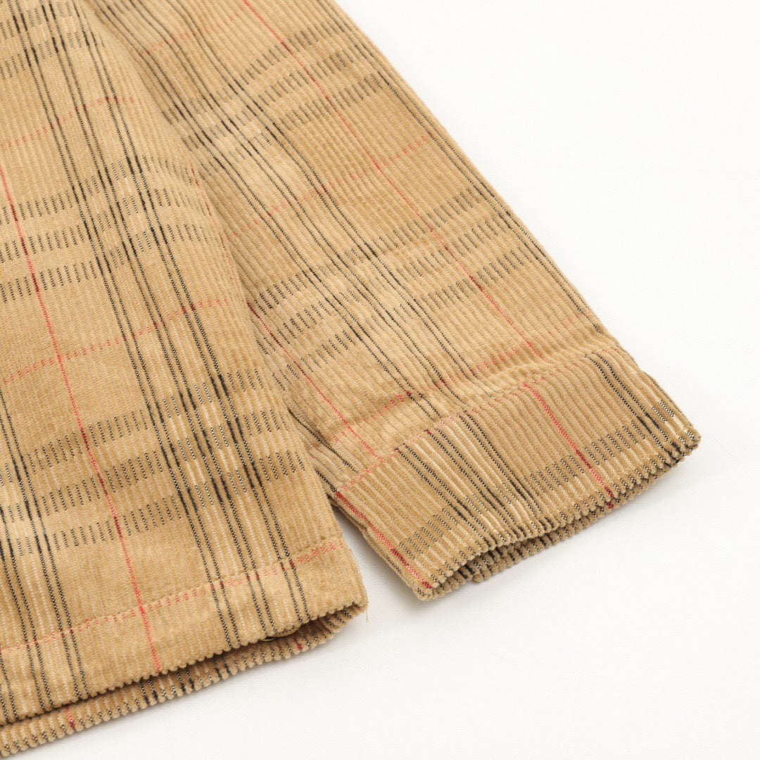 Burberry Vintage Check Corduroy Stand Collar Jacket Unisex