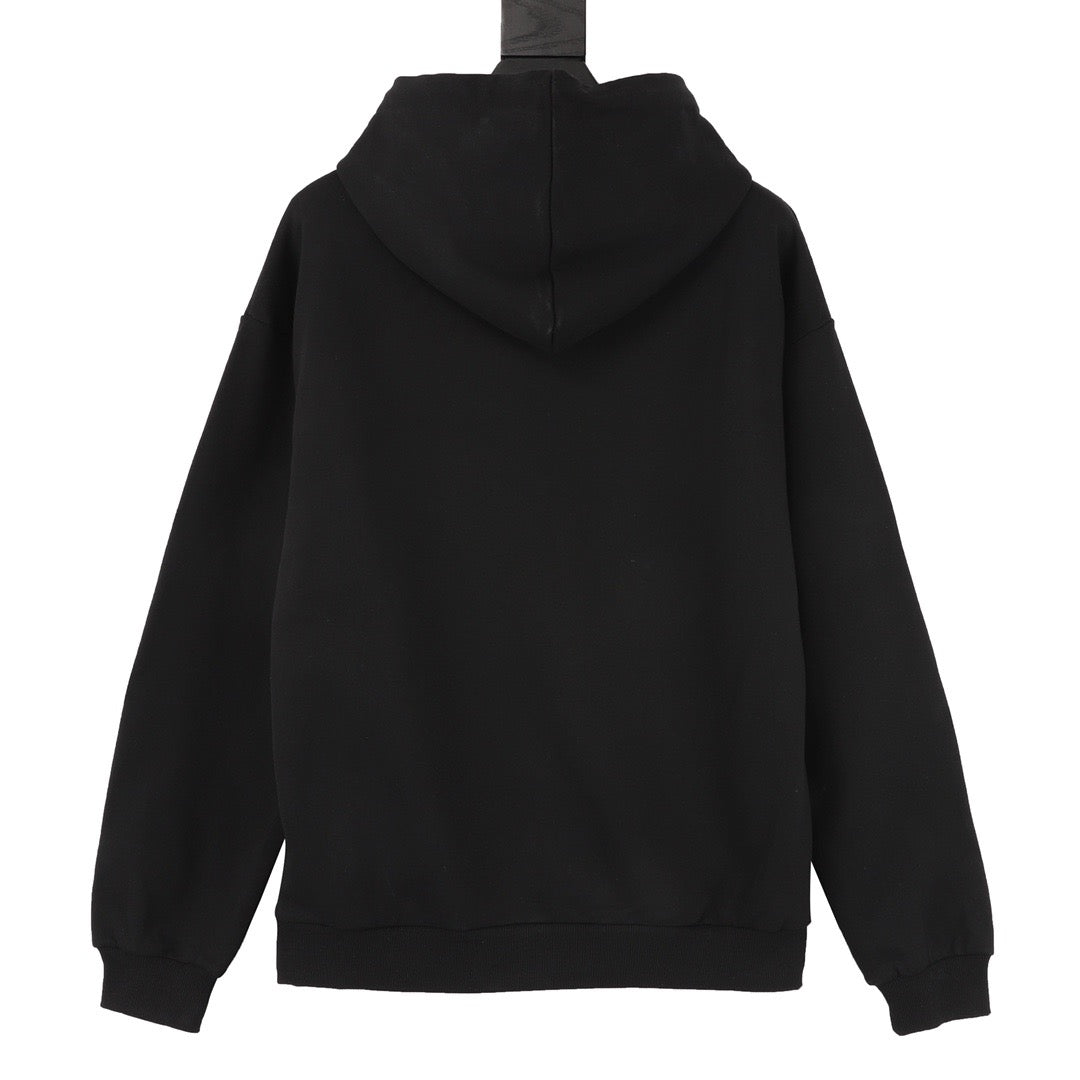 Celine Logo Print Pullover Hoodie Unisex Black