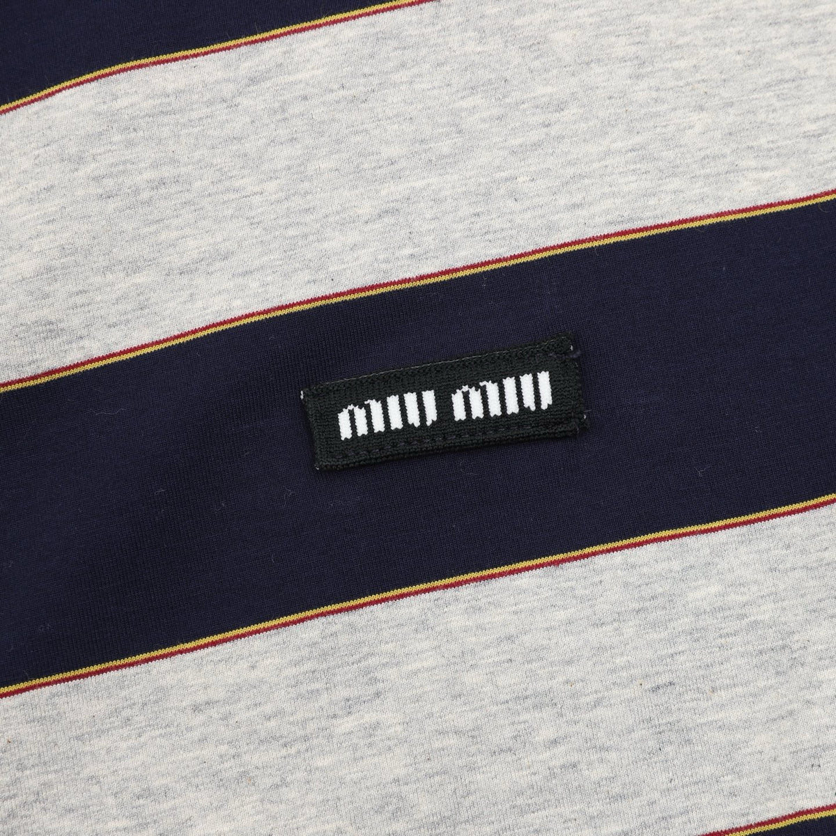 Miu Miu Striped Full Zip Hoodie, Heather Grey Navy